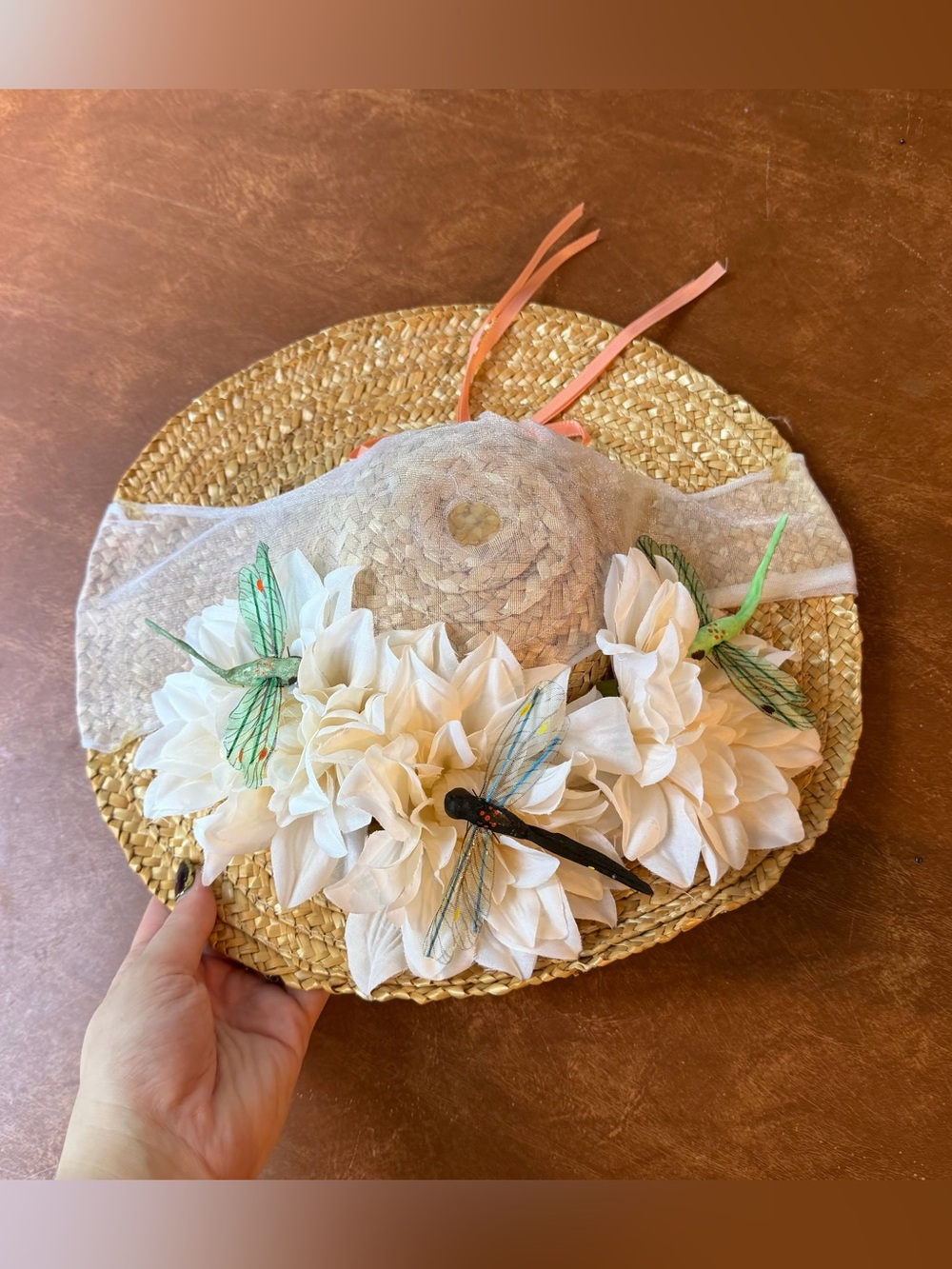 DIY dragonfly sun hat
